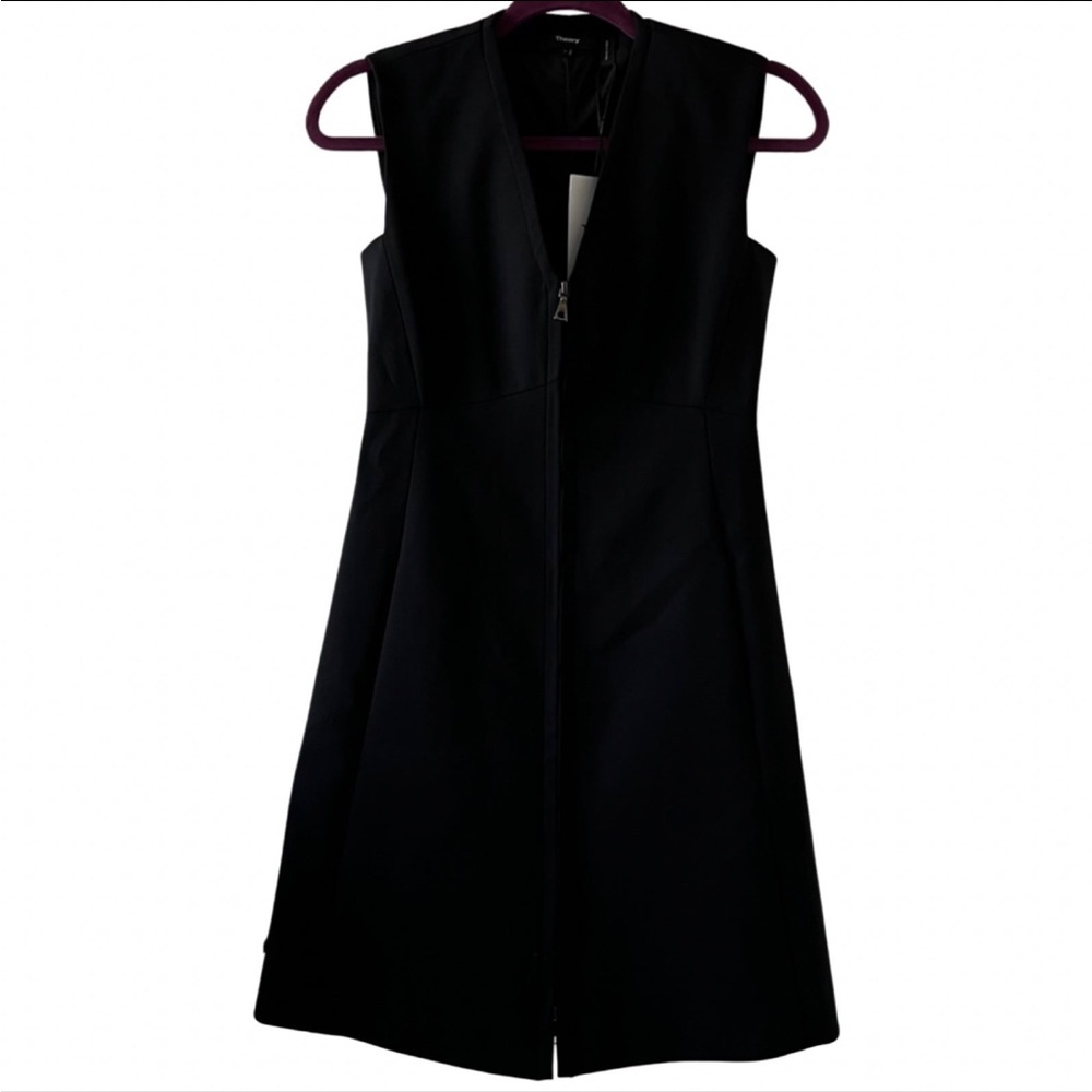 Theory Emna Black Zipper closure Dress NWT